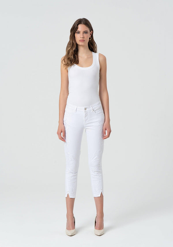 FRACOMINA BULL DENIM EMBROIDERED SHAPE UP BET