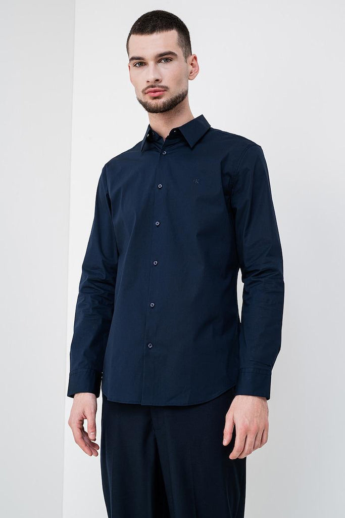 CALVIN KLEIN LS SOLID STRETCH SLI