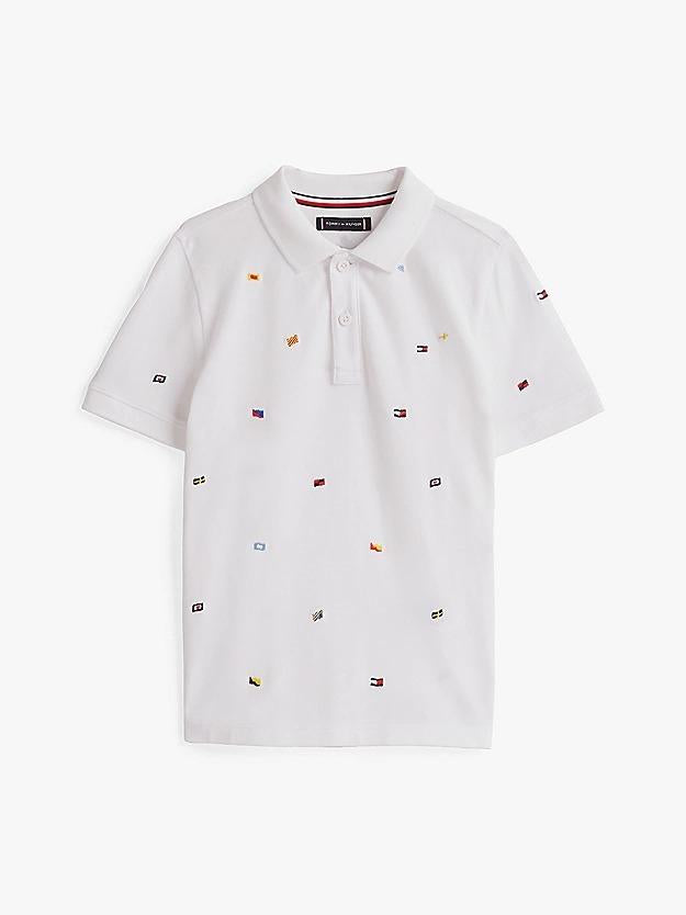 TOMMY HILFIGER ALL OVER FLAG EMB POLO SS
