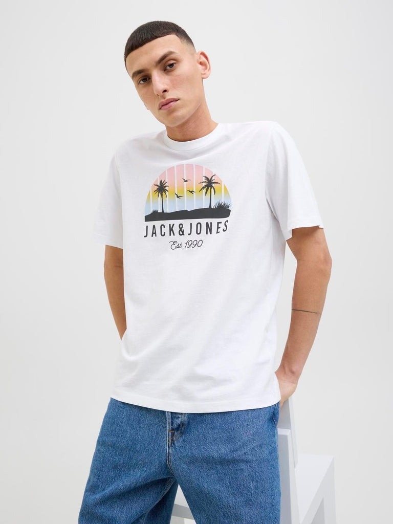 JACK AND JONES JJPALM TEE SS CREW NECK LN