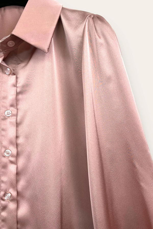 LOVEme Camicia in raso con elastico al polso