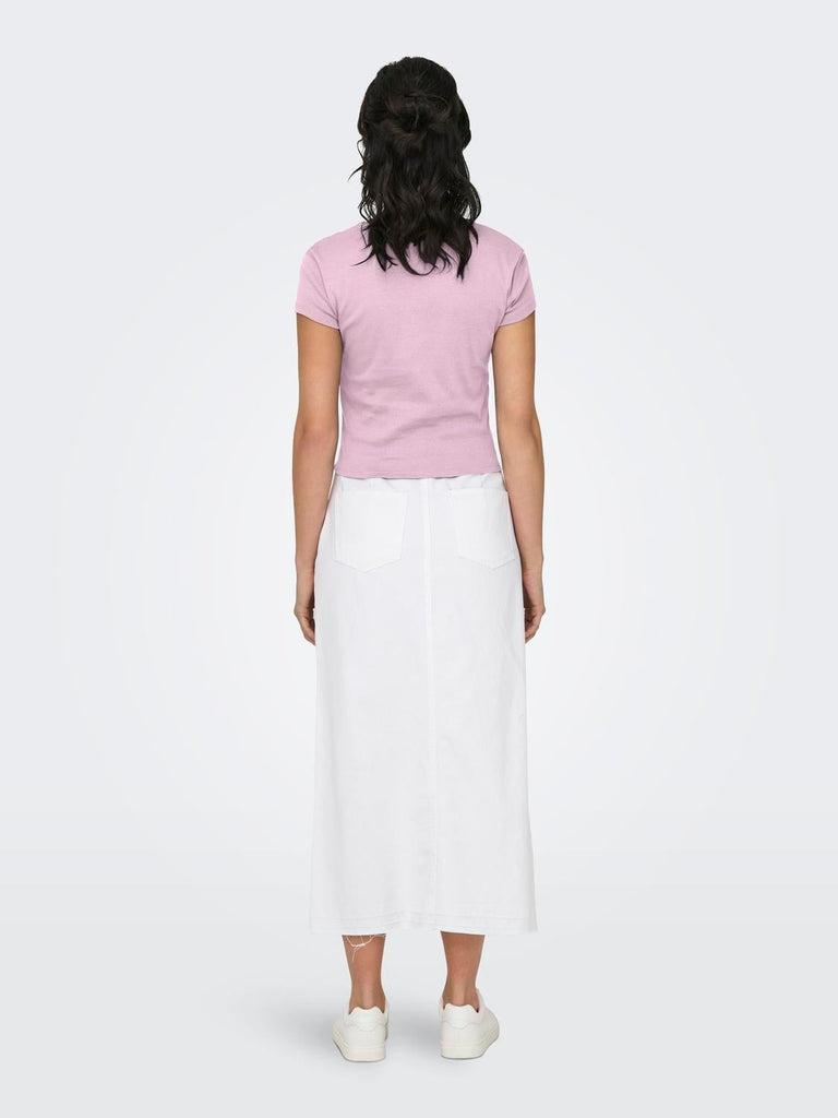 ONLY ONLELINA S/S O-NECK SHORT TOP JRS NOOS