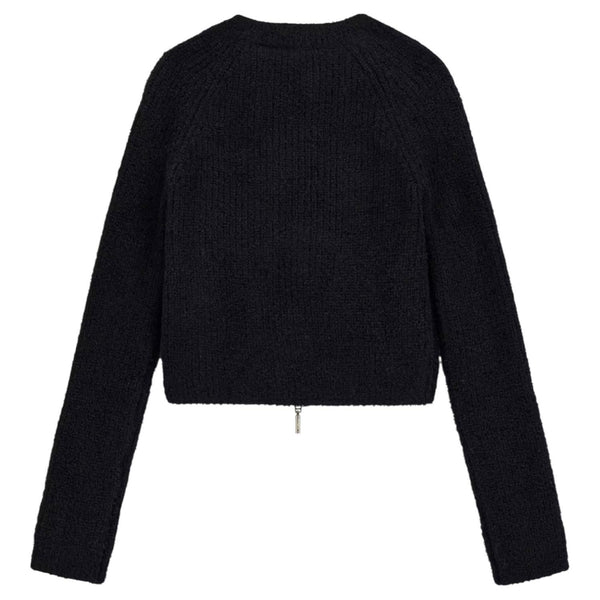 GUESS SWEATER LS CROP TOP ZIPPER