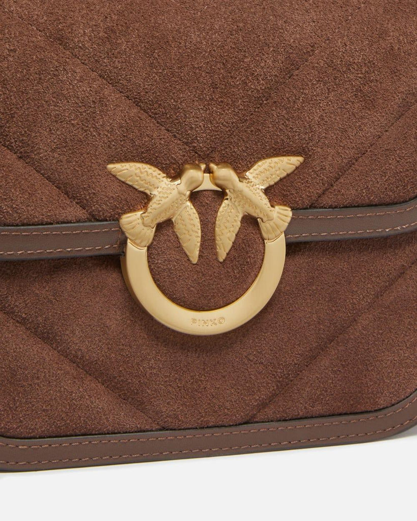 PINKO LOVE BOX BAG FL MINI SUEDE + V