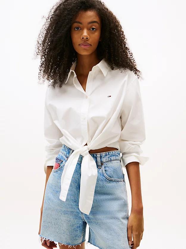 TOMMY JEANS TJW LS TIE FRONT SHI