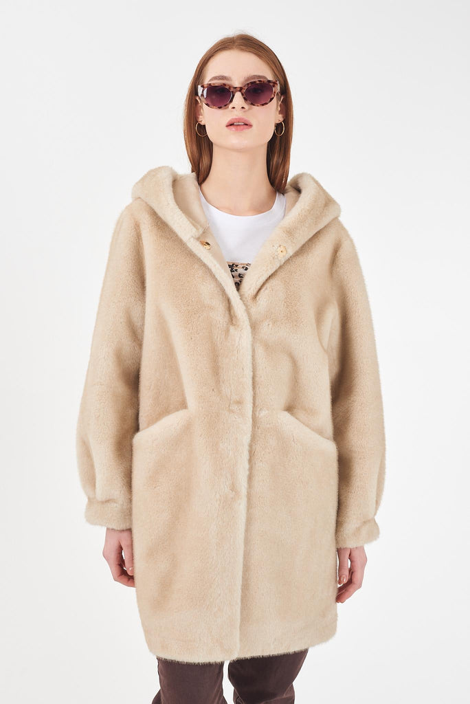 YES ZEE CAPPOTTO DONNA CON CAPPUCCIO