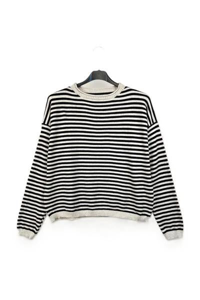 LOVEme Maglia girocollo a righe bicolore