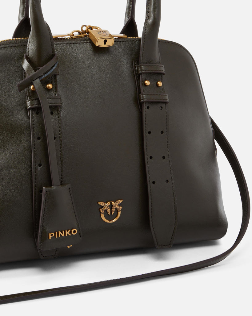 PINKO BOWLING BAG MEDIUM VITELLO MOR