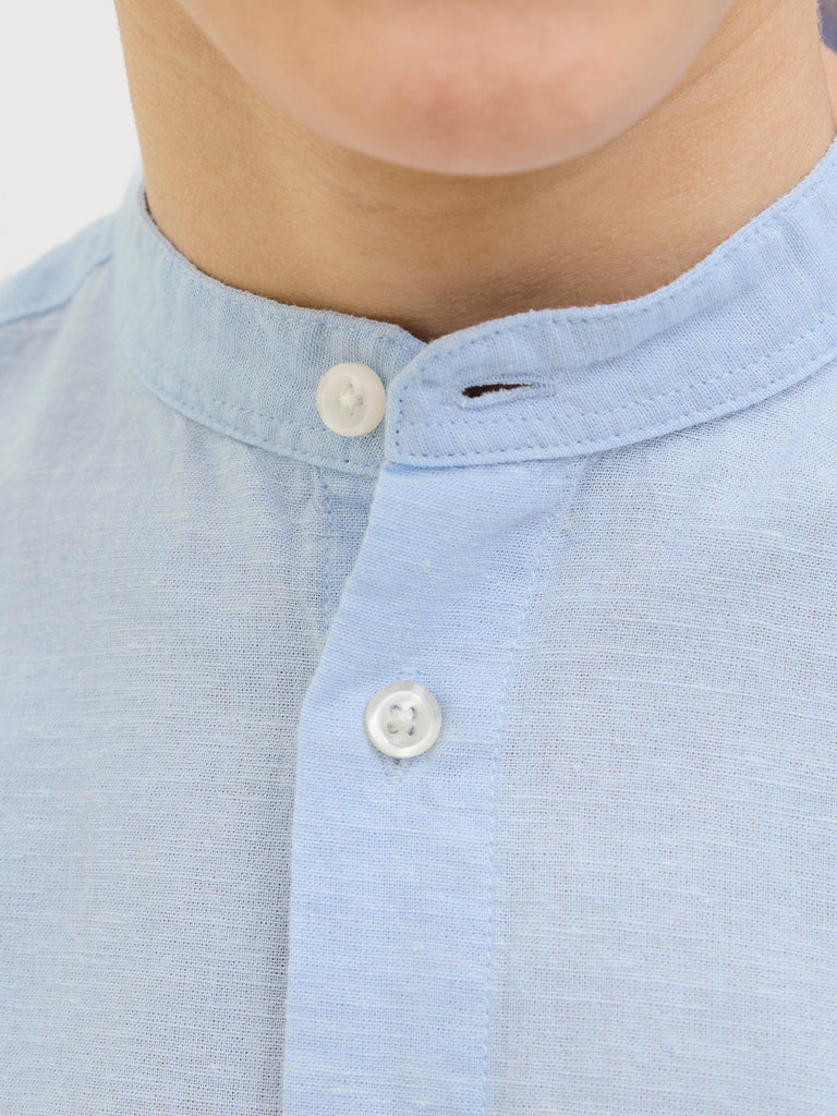 JACK JONES KIDS JJEBREEZE LINEN BLEND BAND SHIRT LS JNR