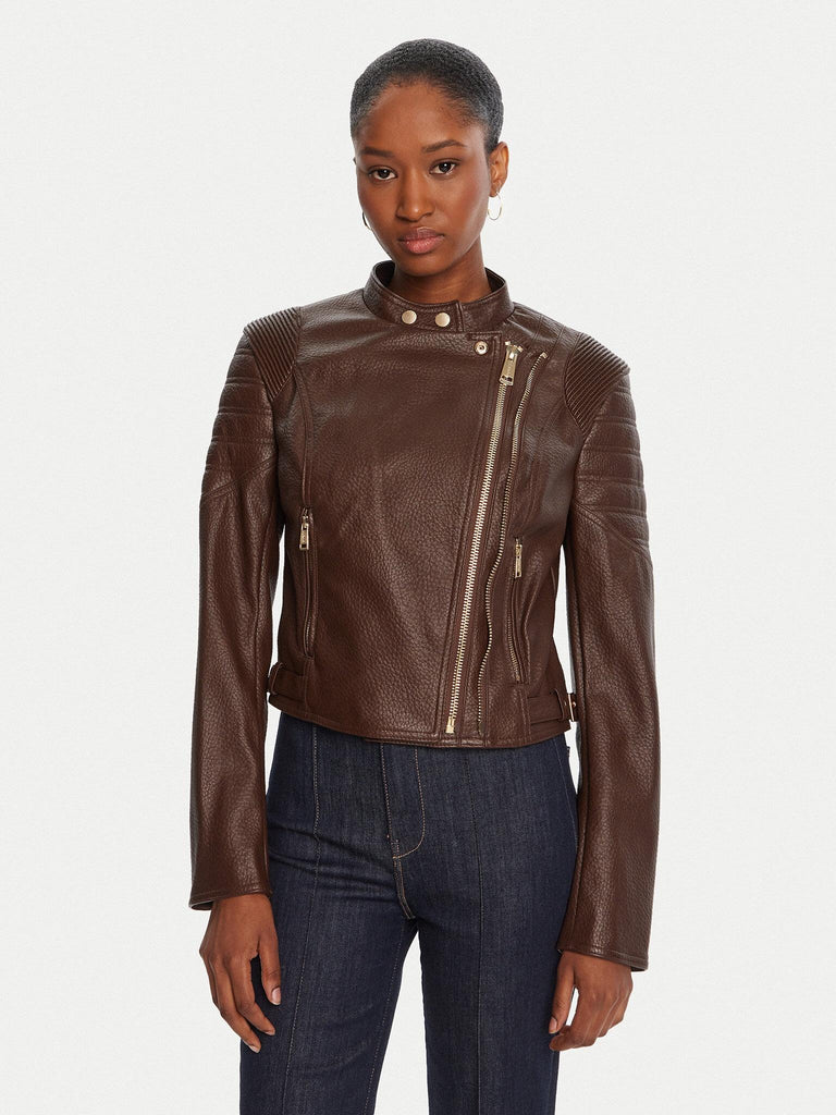 GUESS JEANNINE PU STITCHED JACKET