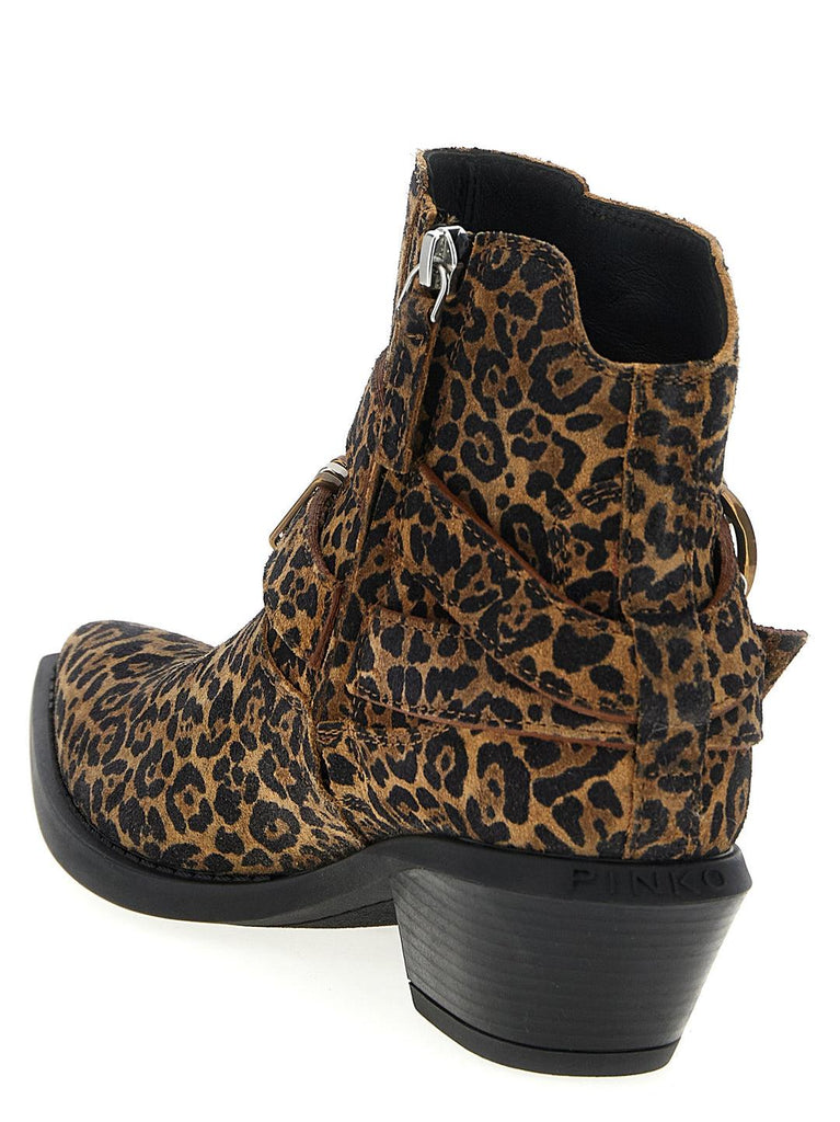 PINKO TEX 13 - ANKLE BOOT PRINTED COW SUEDE