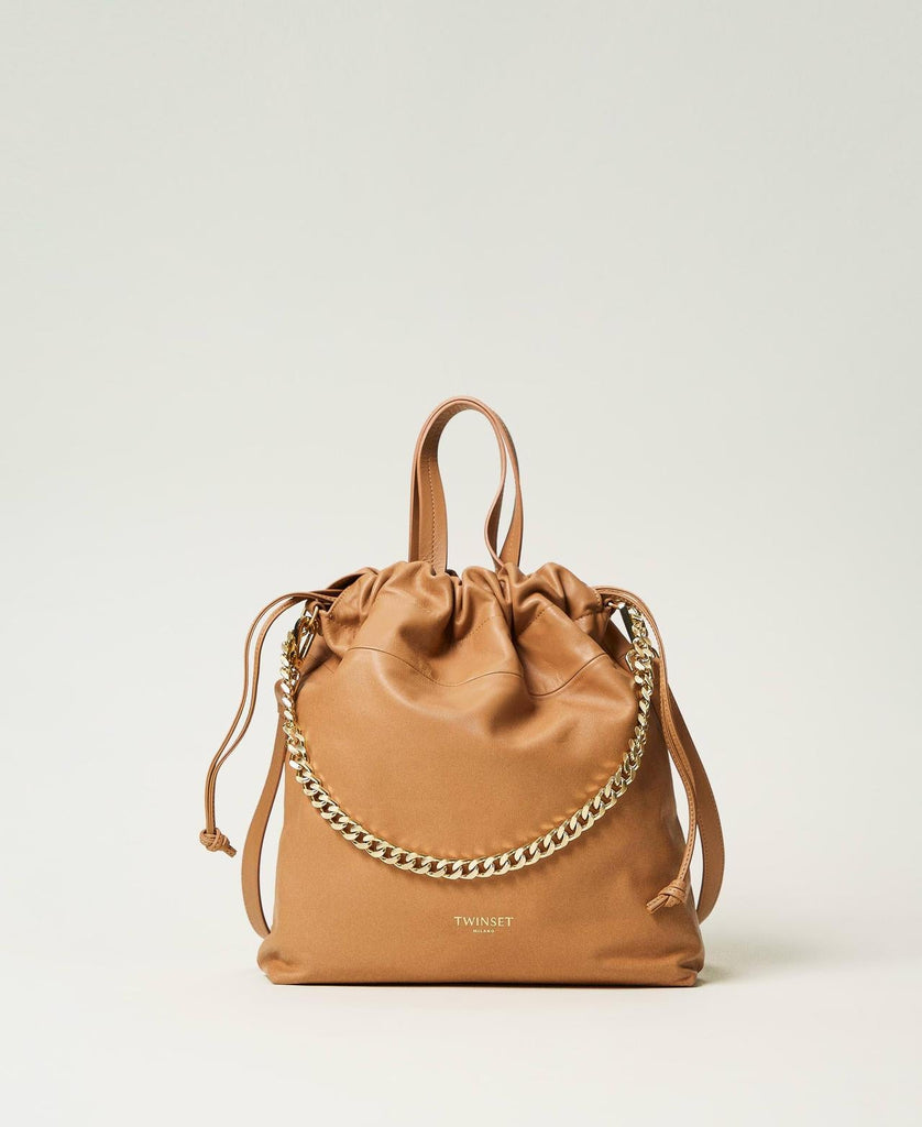 TWINSET TOTE MEDIA IN PELLE