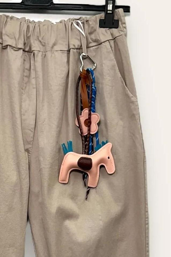 LOVEme Pantalone morbido con gadget portachiavi, elastico in vita