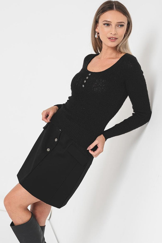 GUESS SARIAH LS HENLEY SWTR