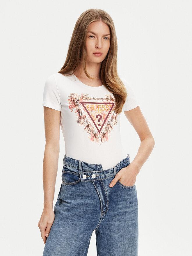 GUESS SS TRIANGLE FLOWERS TEE