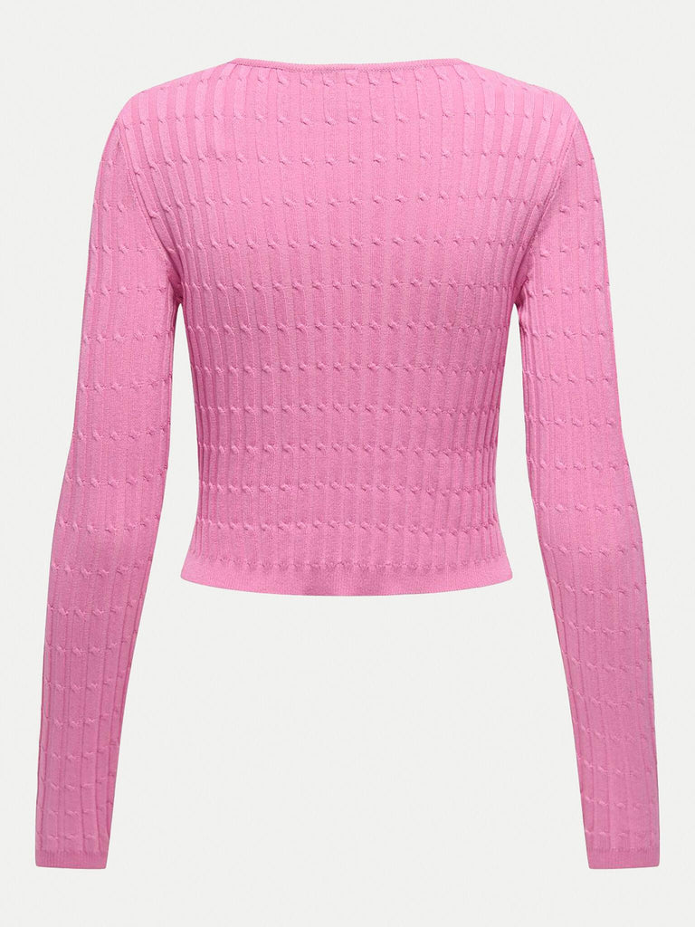 ONLY ONLMEDDI LS CABLE CROP O-NECK CC KNT