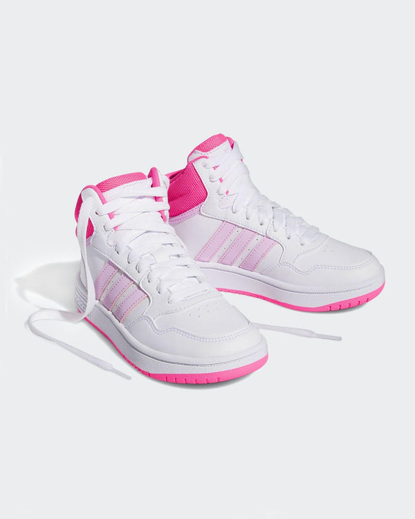 ADIDAS HOOPS 3.0 MID K     FTWWHT/ORCFUS/LUCPNK