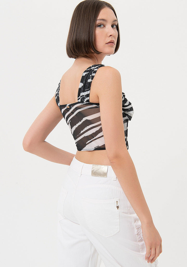 FRACOMINA TANK TOP BLACKWHITE