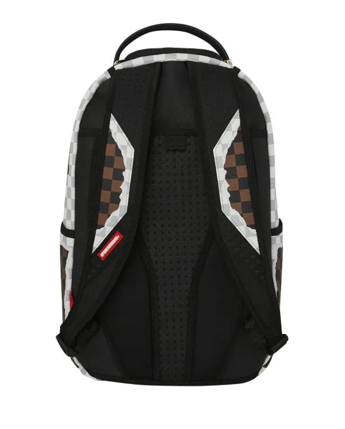 SPRAYGROUND CREAM BROWN TEAR CHECK BACKPACK