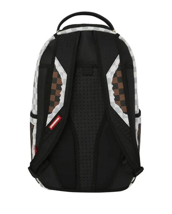 SPRAYGROUND CREAM BROWN TEAR CHECK BACKPACK