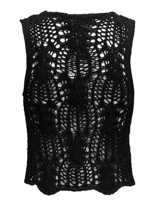 ONLY ONLLIZZY LIFE SL CROCHET TIE VEST KNT