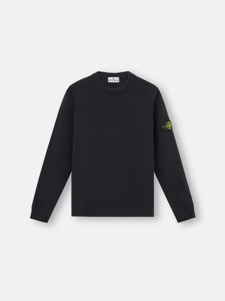STONE ISLAND JUNIOR Maglione Girocollo In Cotone Bianco