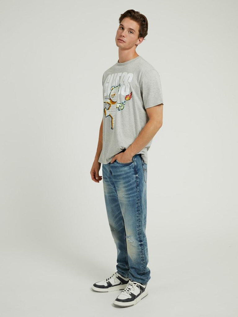 GUESS SS BSC MOLOTOV TEDDY HTHR TEE