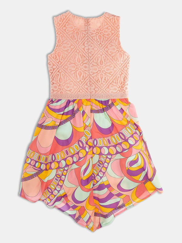 GUESS MIXED FABRIC SL DRESS