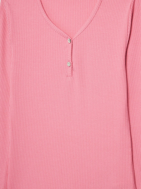 GUESS VISCOSE RIB LS T-SHIRT_MINIME