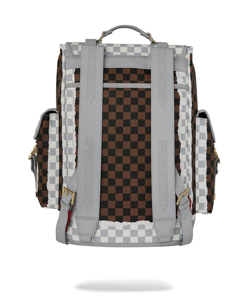 SPRAYGROUND CREAM BROWN TEAR CHECK MONTECARLO