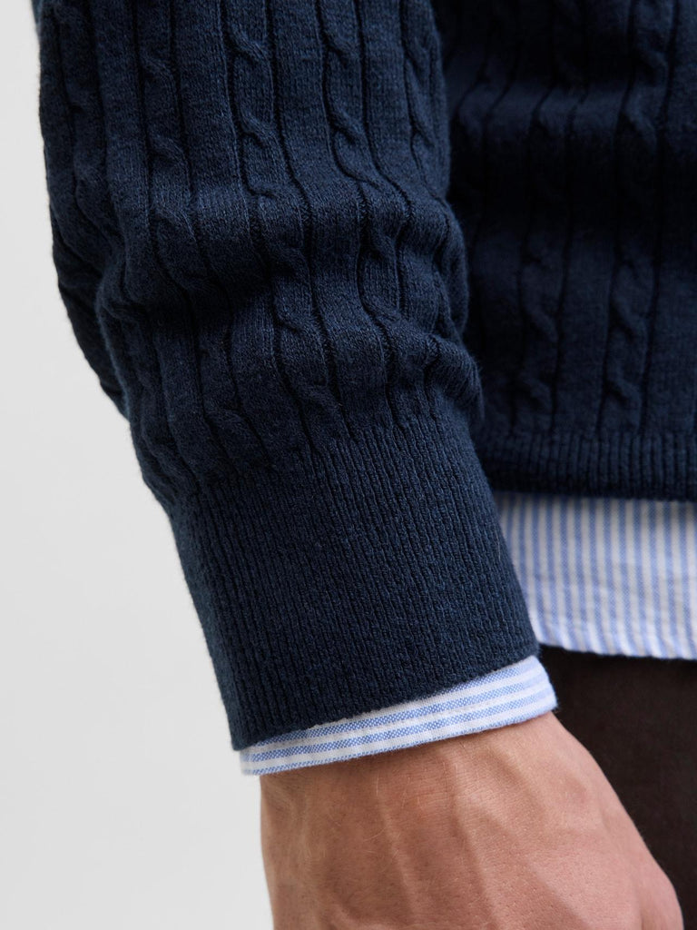 JACK AND JONES JJEEMIL KNIT CABLE CREW NECK NOOS