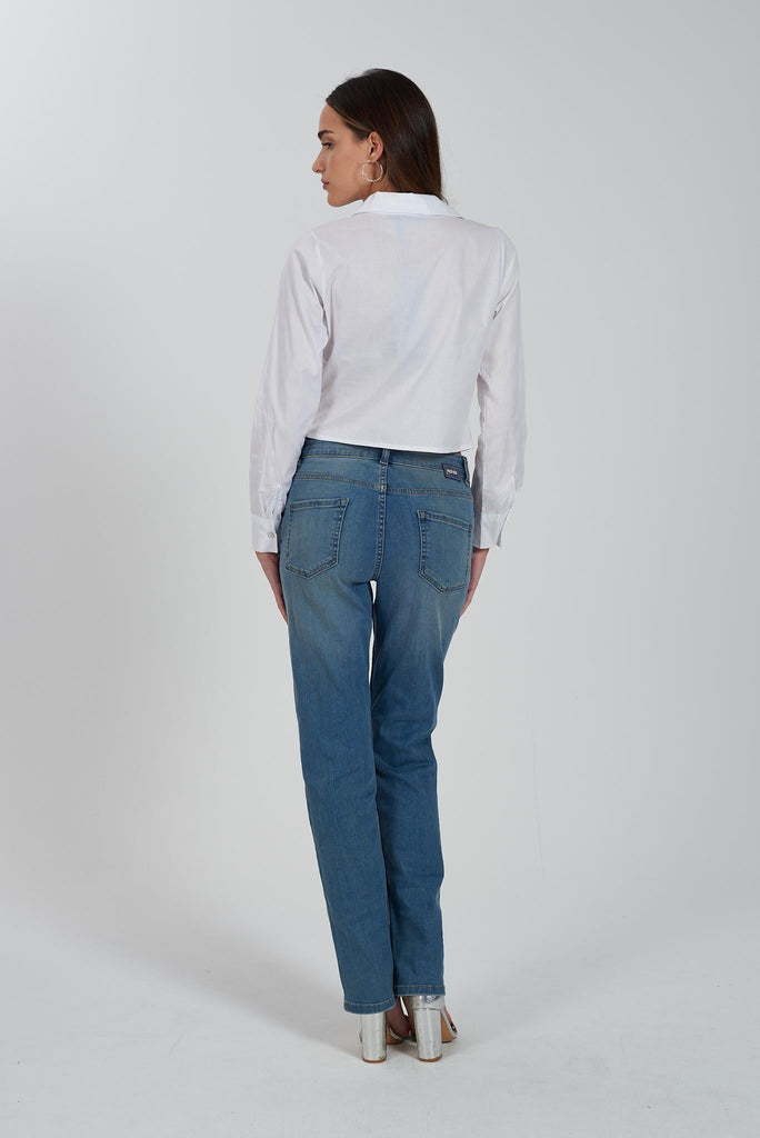 YES ZEE CAMICIA DONNA CON ARRICCIO SUL DAVANTI, M/L