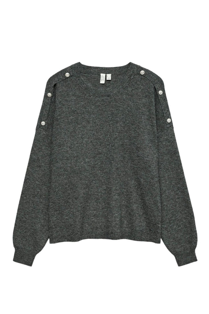 VERO MODA VMJOYA LS O-NECK BUTTON PULLOVER BTQ