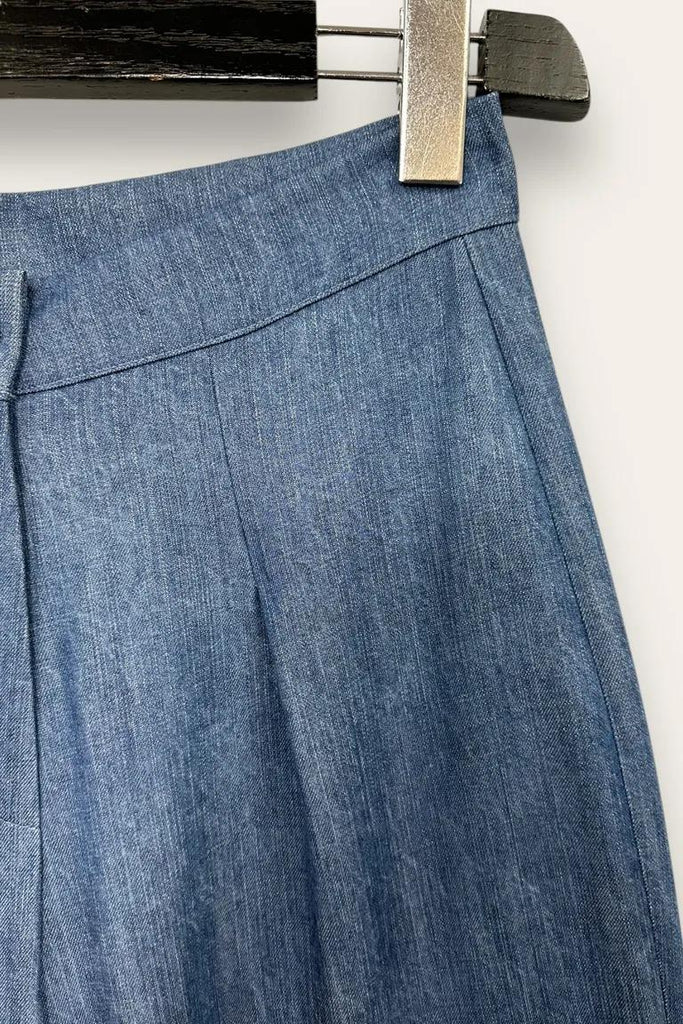 LOVEme Pantalone a palazzo in denim con pinces