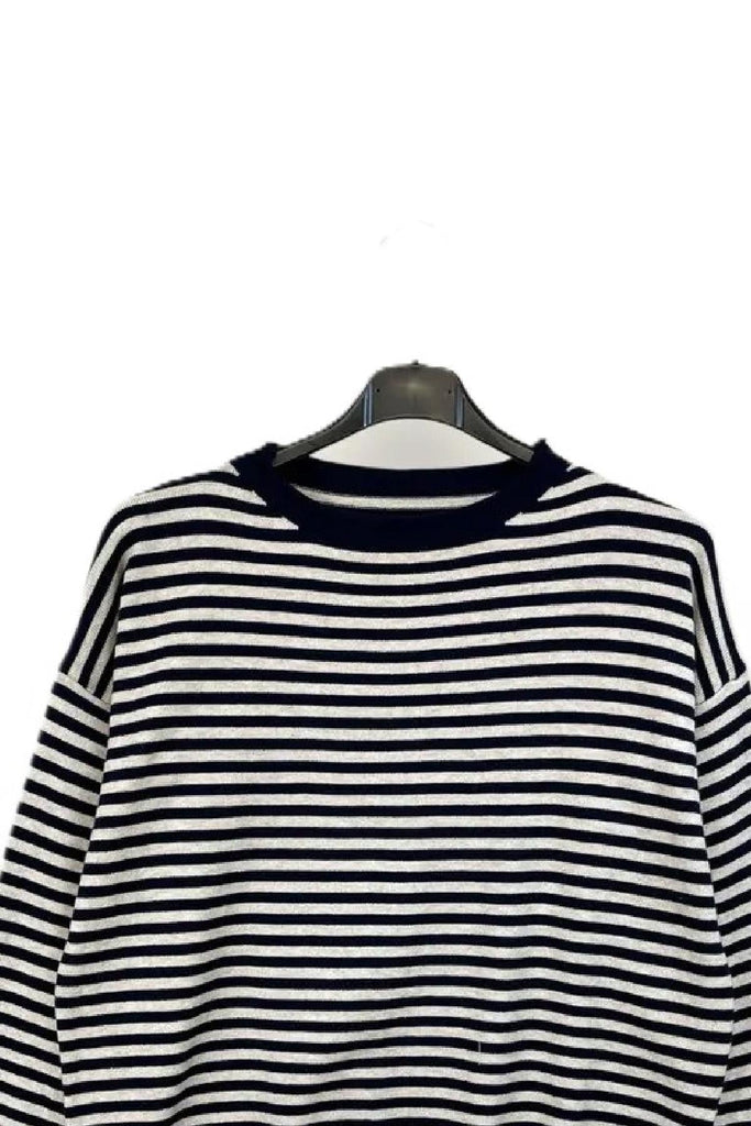 LOVEme Maglia girocollo a righe bicolore