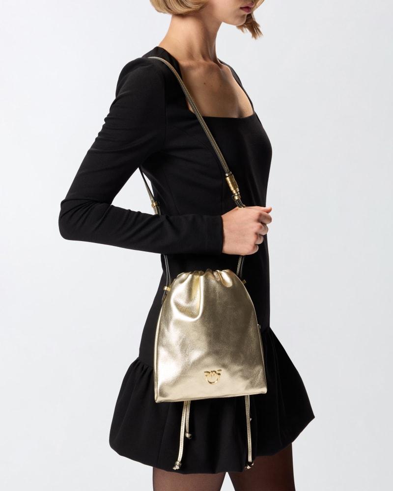 PINKO SLOUCHY MINI METALLIC SUEDE