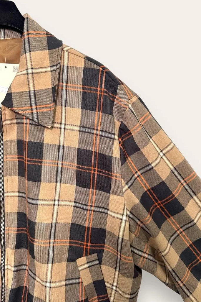 LOVEme Giacca bomber tartan con zip