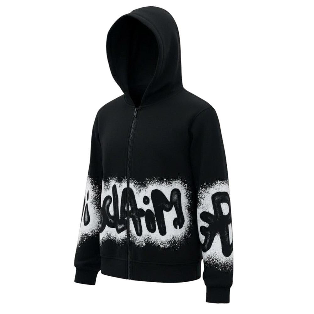 DISCLAIMER MAGLIA BIMBO CON ZIP  IN FELPA CAPPUCCIO