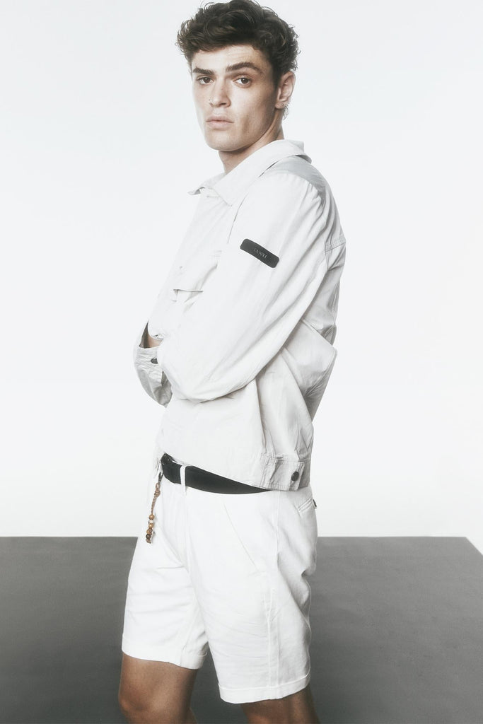 YES ZEE BERMUDA UOMO CHINOS CON PINCES E RISVOLTO