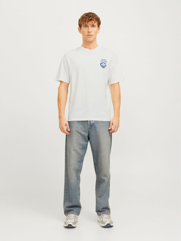 JACK AND JONES JJCHARGE PRINTED TEE SS CREW NECK LN