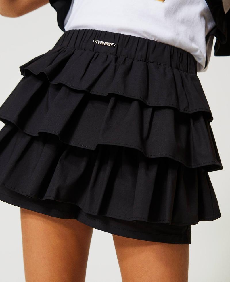 TWINSET GONNA/PANTALONE IN POPELINE CON BALZE