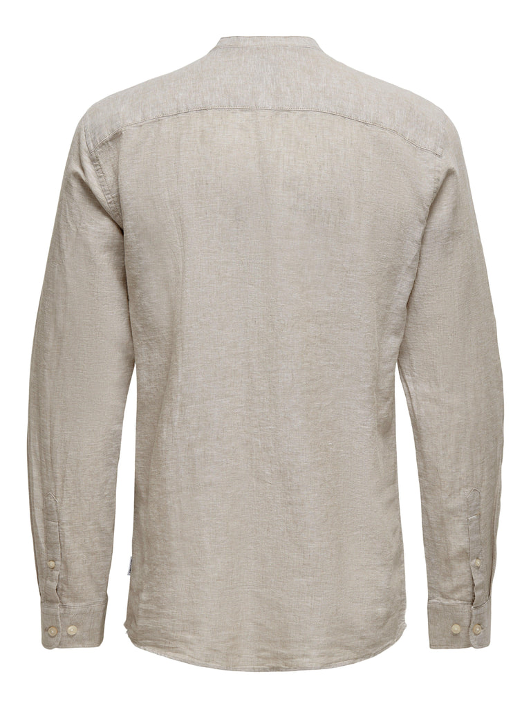 ONLY&SONS ONSCAIDEN LS SOLID LINEN MAO SHIRT NOOS