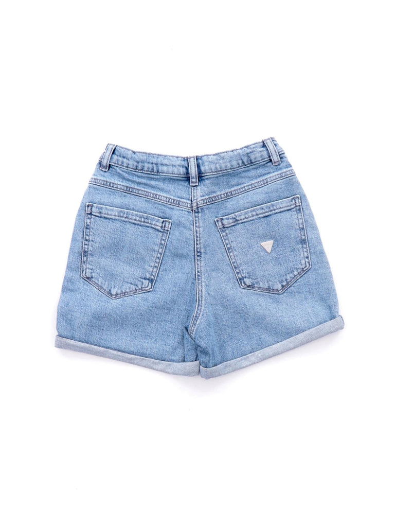 GUESS DENIM SHORTS W/EXPOSED BUTTON