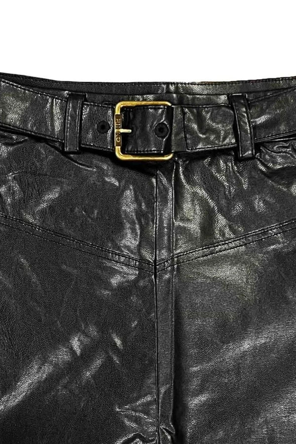PINKO SHORTS IN ECOPELLE CON FIBBIA PINKO