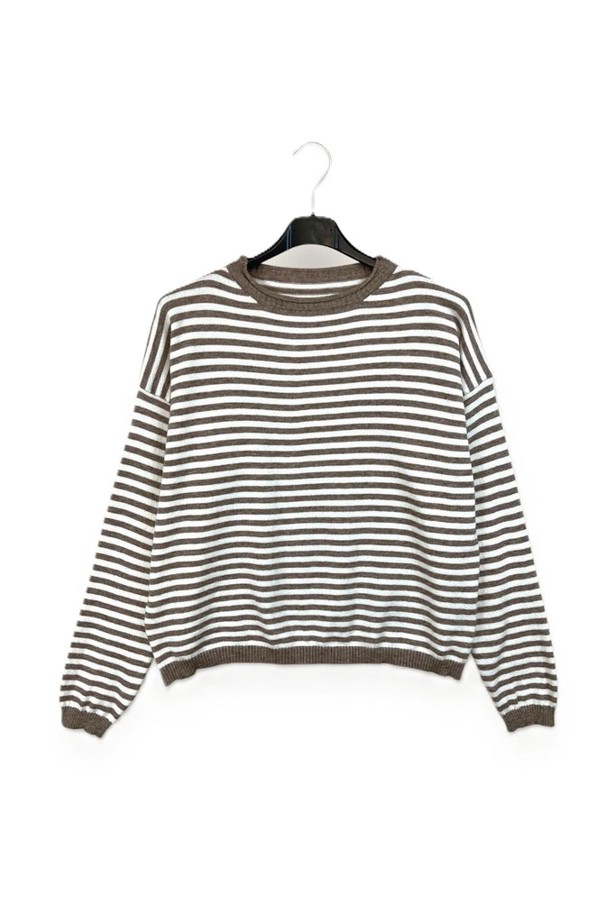 LOVEme Maglia girocollo a righe bicolore
