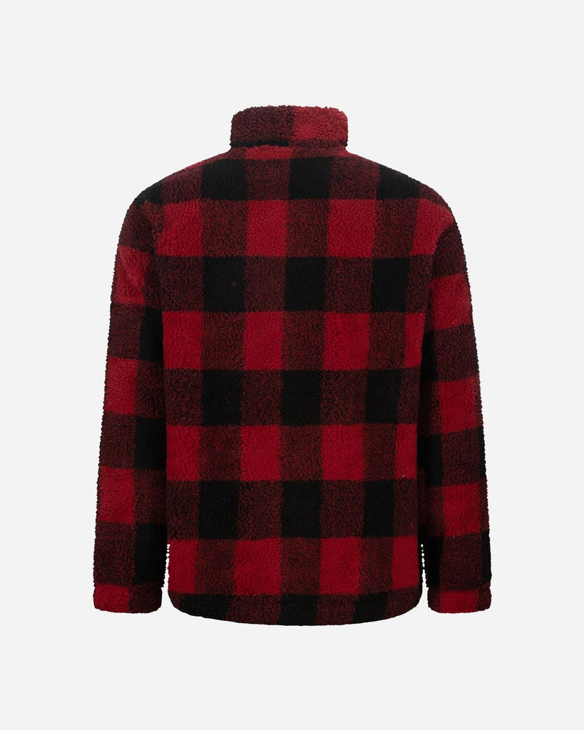 BEAR FURRY CHECKERED HALF ZIP