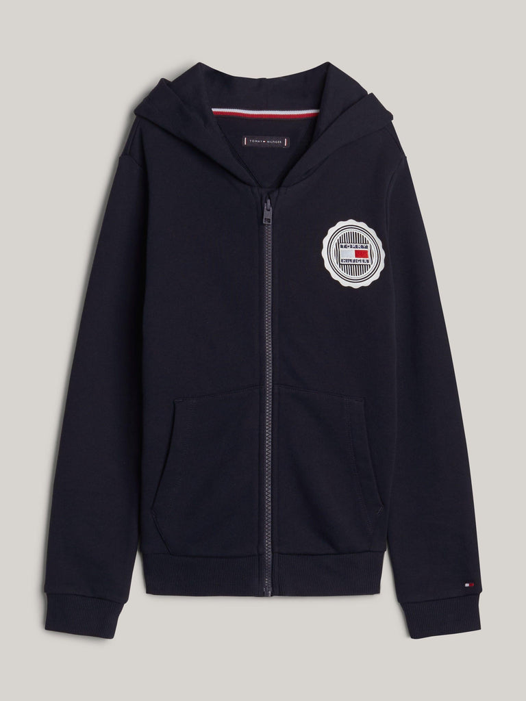 TOMMY HILFIGER STAMP TOWELLING REG ZIPUP HOOD