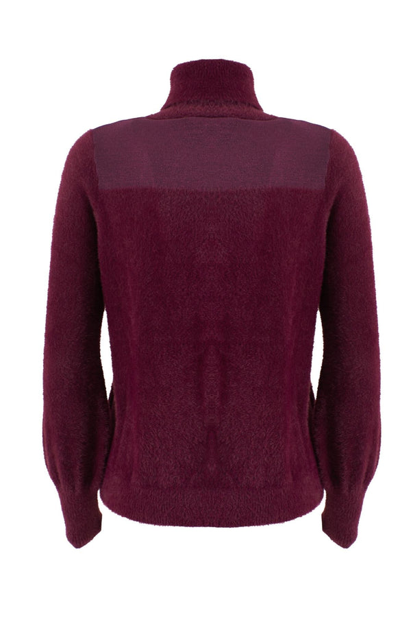 YES ZEE MAGLIA DONNA COLLO ALTO, EFFETTO MOHAIR