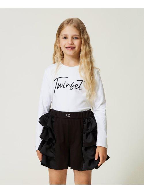 TWINSET GONNA/PANTALONE CON BALZE IN DUCHESSE