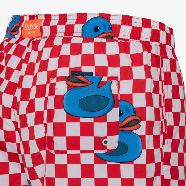 SUN68 SWIM PANT MICROCHECK